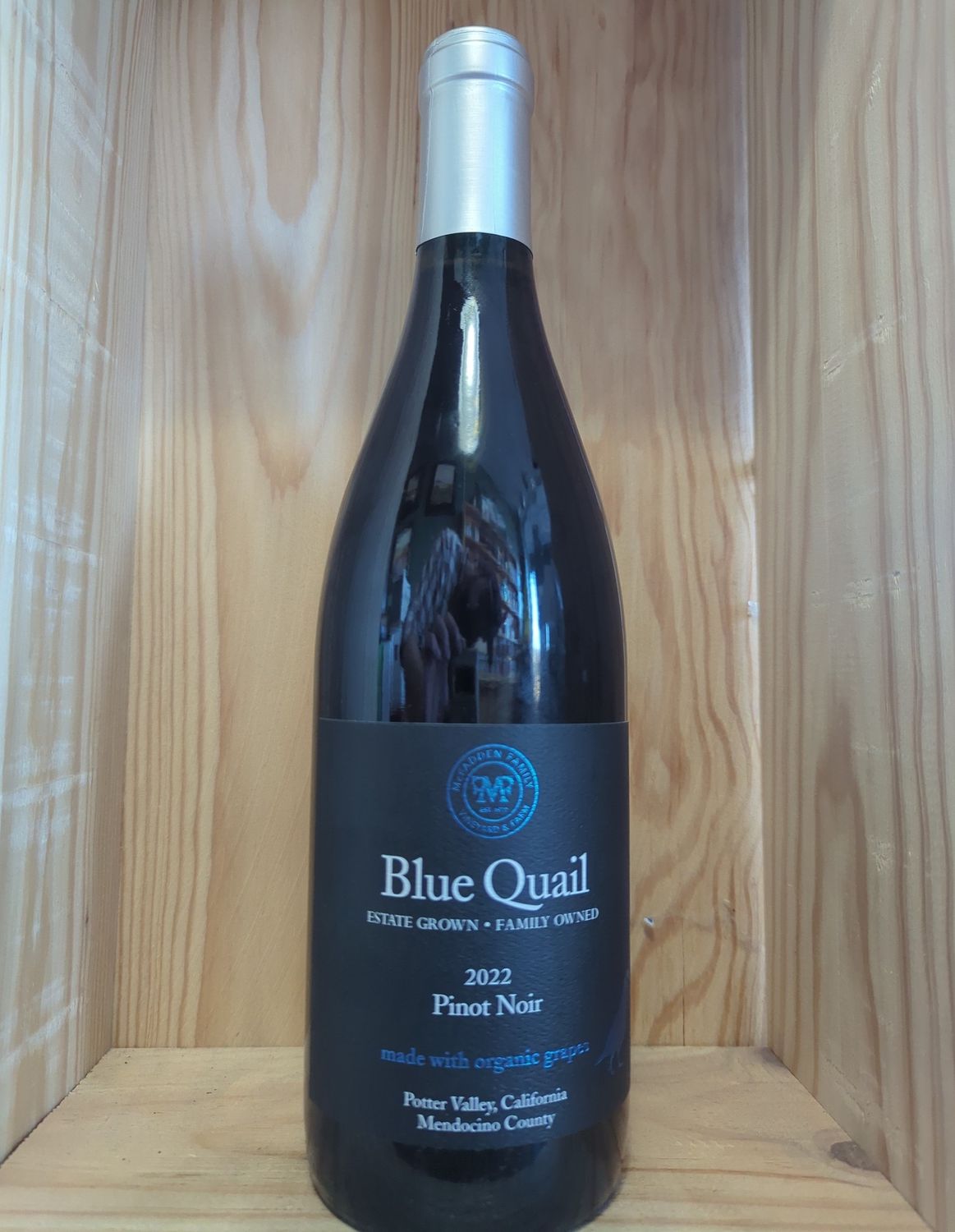 BLUE QUAIL MENDOCINO COUNTY PINOT NOIR 2022  (ORGANIC)