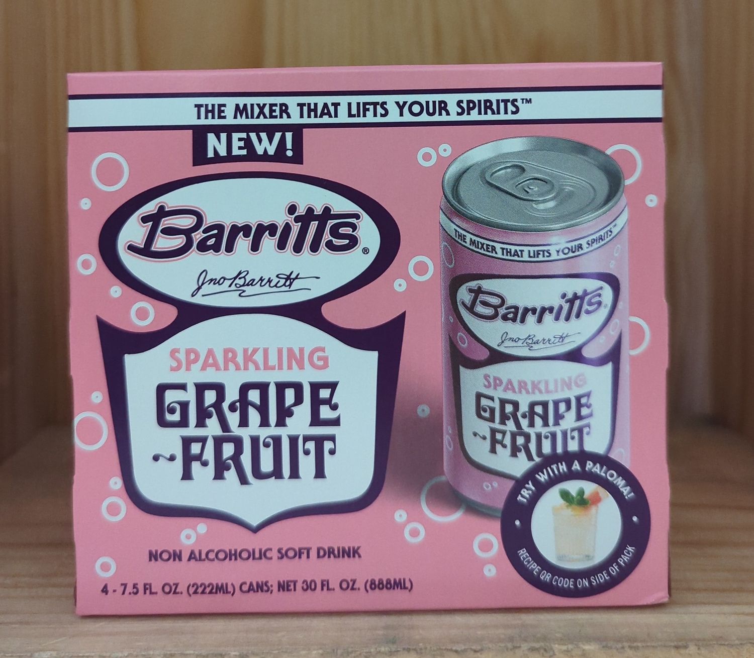 BARRITT&#39;S SPARKLING GRAPEFRUIT SODA 4PK CANS