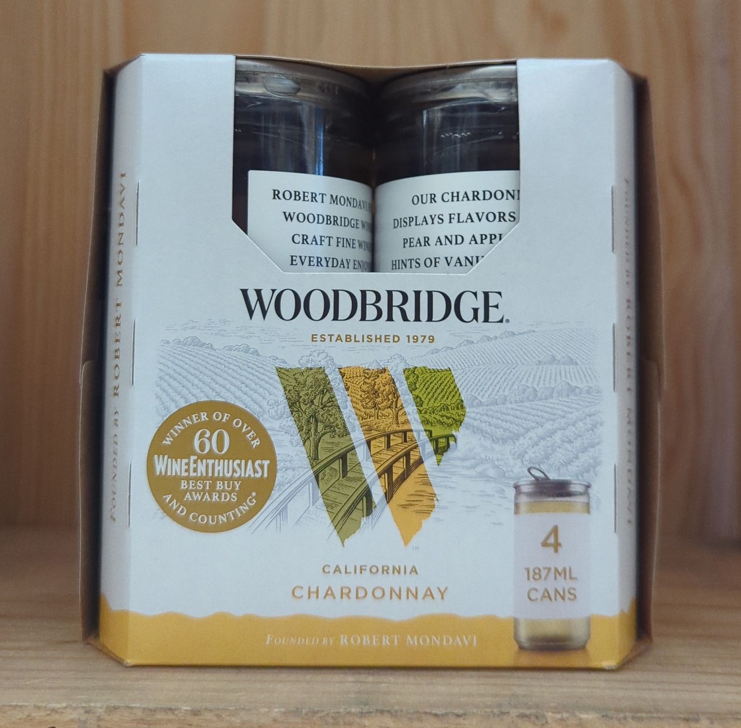 WOODBRIDGE CHARDONNAY 4PK 187ML CANS