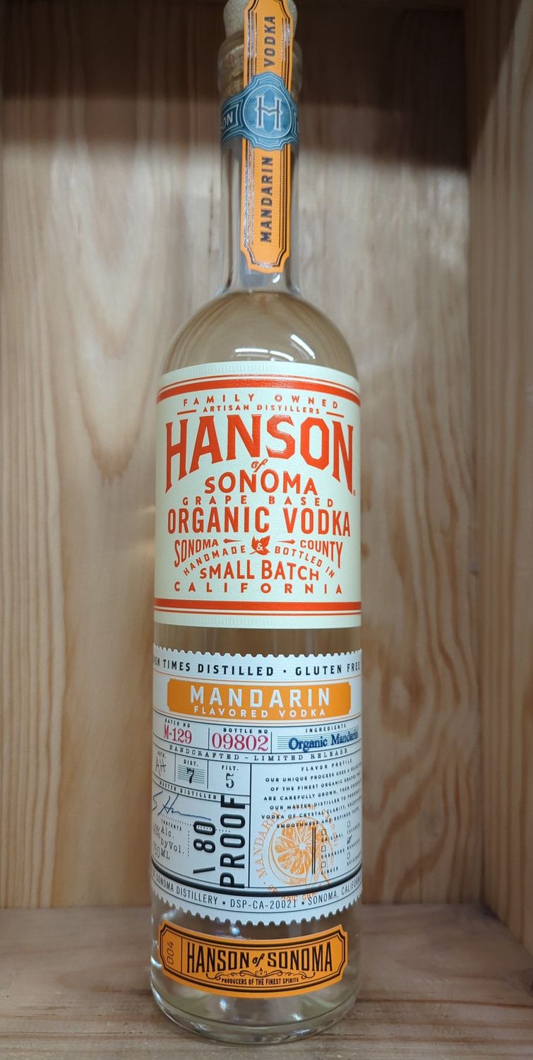 HANSON ORGANIC MANDARIN FLAVORED VODKA REGULARLY $34.99
