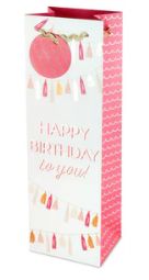 HAPPY BIRTHDAY TASSEL GARLAND WINE BAG -