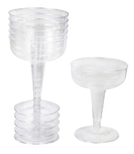 PLASTIC CHAMPAGNE GLASSES, set of 6