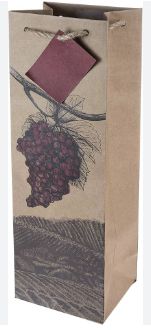ILLUSTRATED GRAPES WINE BAG -SINGLE