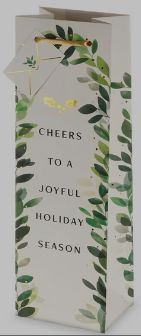 JOYFUL SEASON  GARLAND WINE GIFT BAG