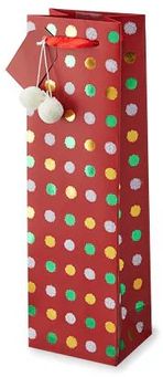 HOLIDAY POM POM WINE GIFT BAG