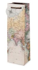 VINTAGE WORLD MAP WINE BAG