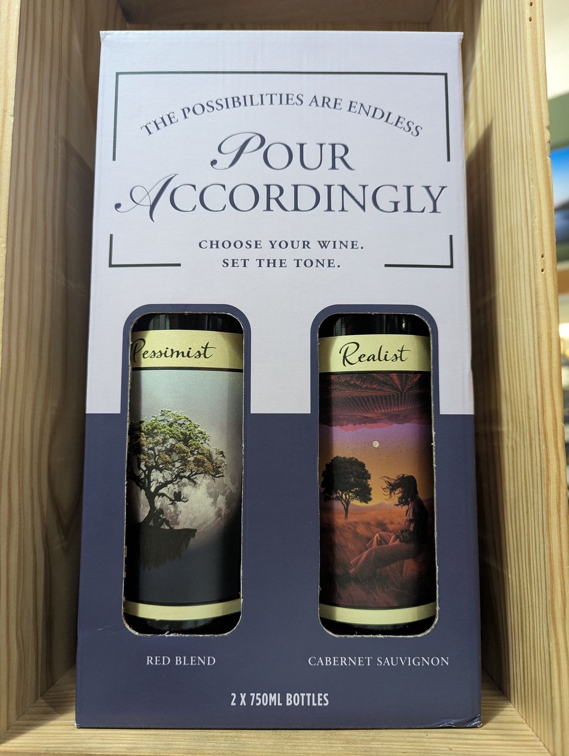 DAOU VINEYARDS PESSIMIST AND REALIST 2 BOTTLE POUR ACCORDINGLY GIFT PACK