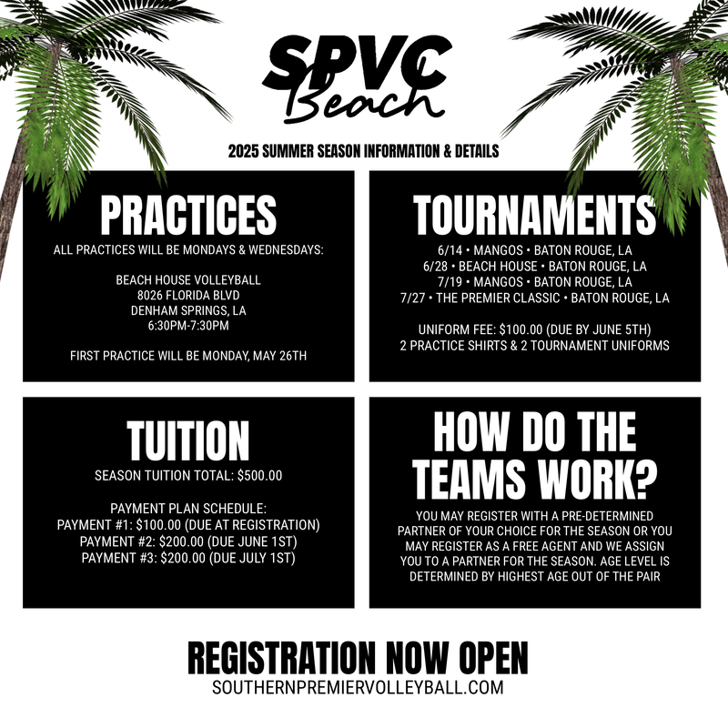 2025 SPVC Beach Registration + Season Deposit