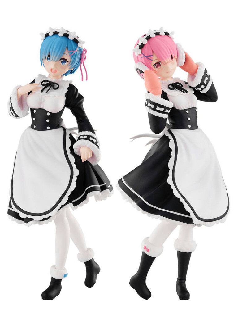 Pack exclusivo Re: Zero  Pop Up Parade Ice Season Rem y Ram + Taza de regalo