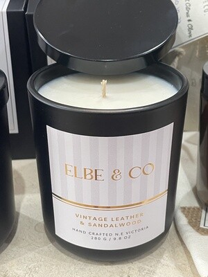 Elbe & Co Vintage Leather & Sandwood Candle