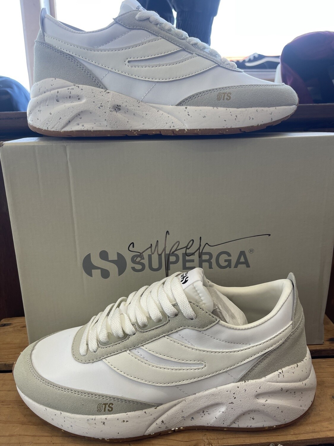 Superga 4089 Training 9TS Slim Vegan Faux Leather / White-White-Avorio