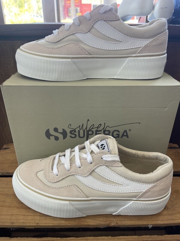 Superga 3041 Revolley Colorblock Platform / Beige &amp; White