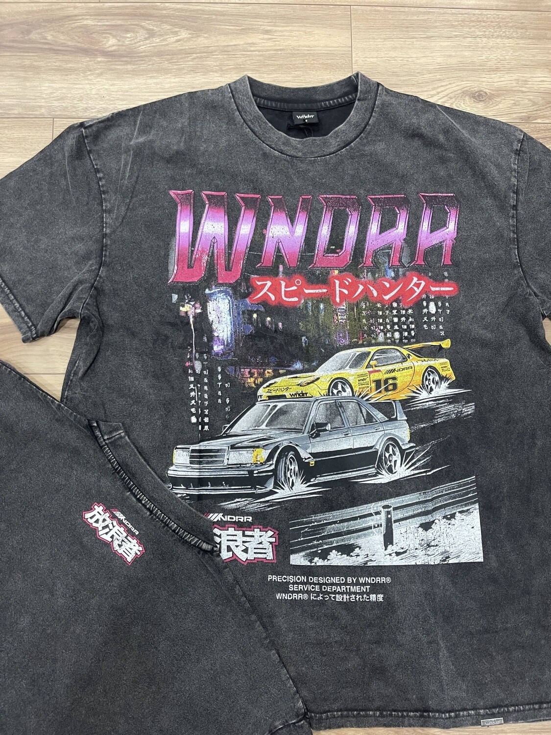 WNDRR Speedhunter Vintage Fit Tee / Washed Black