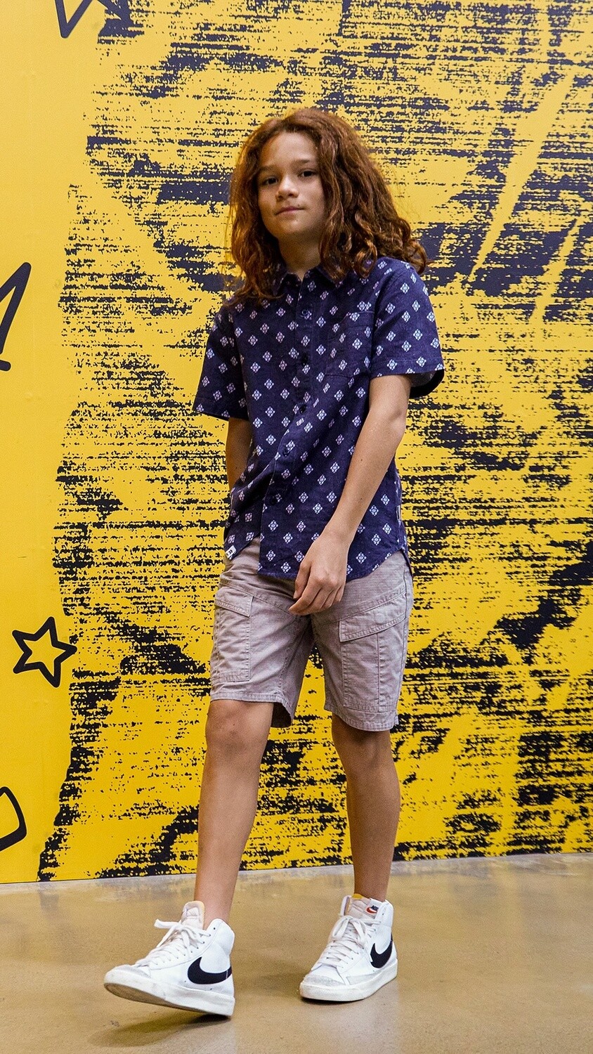 St Goliath Boys Pine Shirt/ Navy