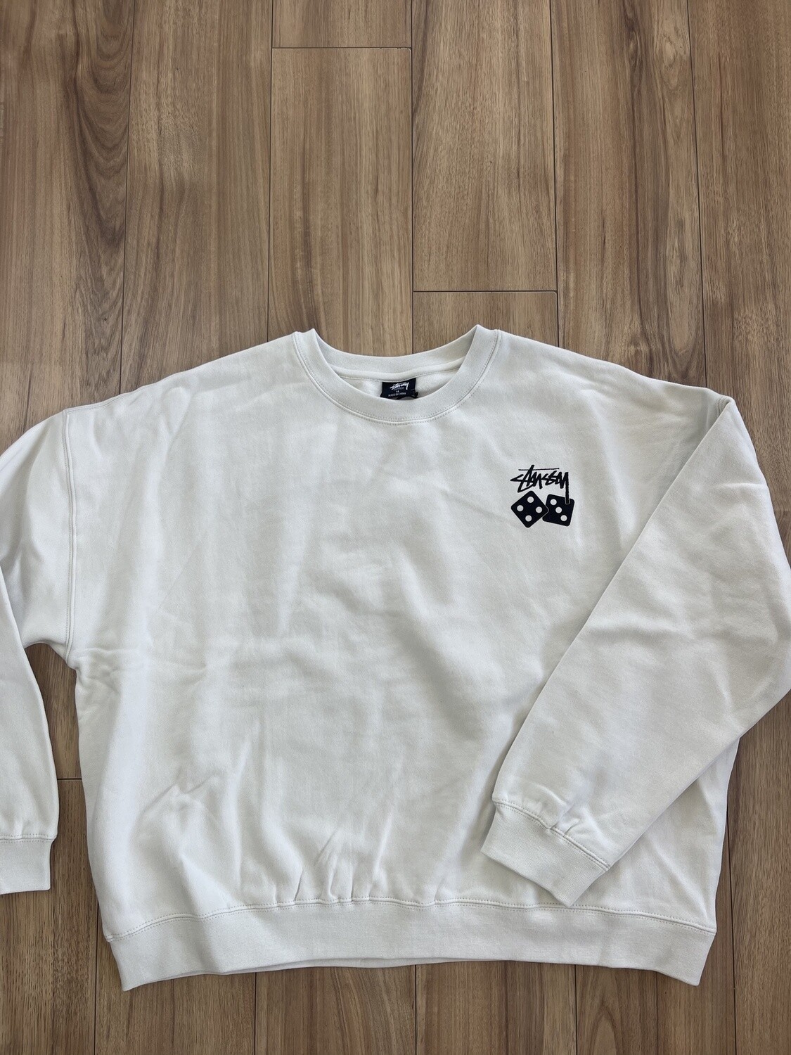 Stussy Dice OS Crew/ Washed White