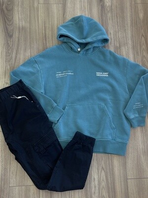 NXP Umpire Heavy Box Fit Hooded Sweater / Pigment Teal