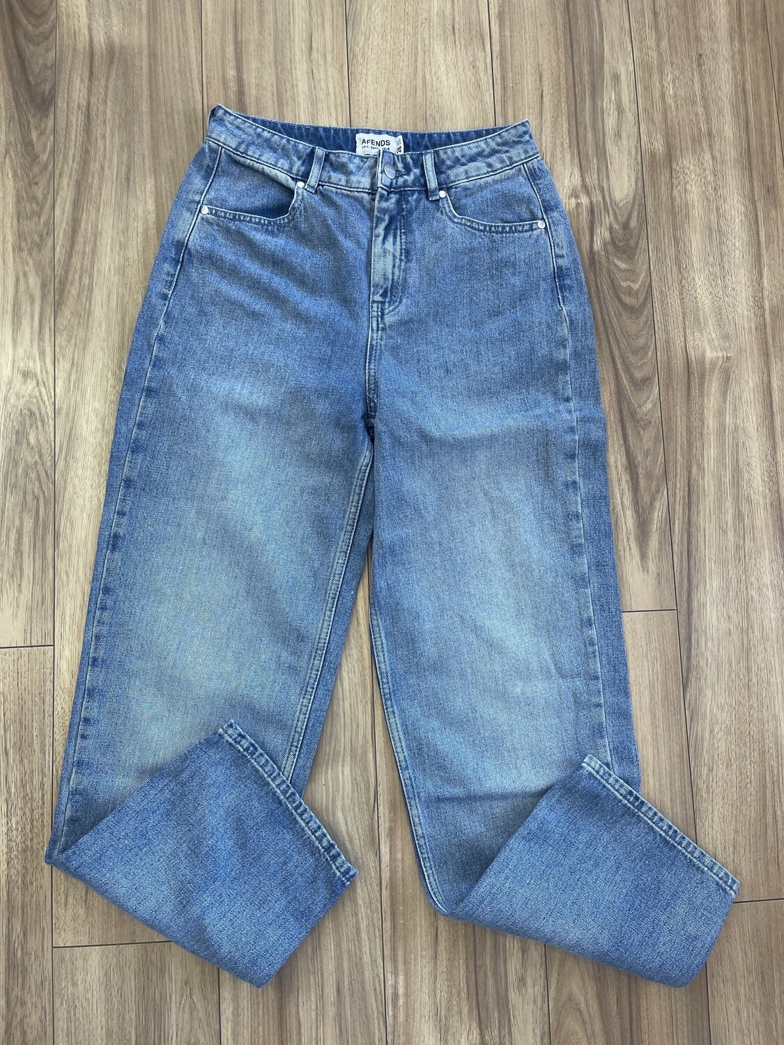 Afends Shelby Hemp Denim Wide Leg Jean/ Worn Blue