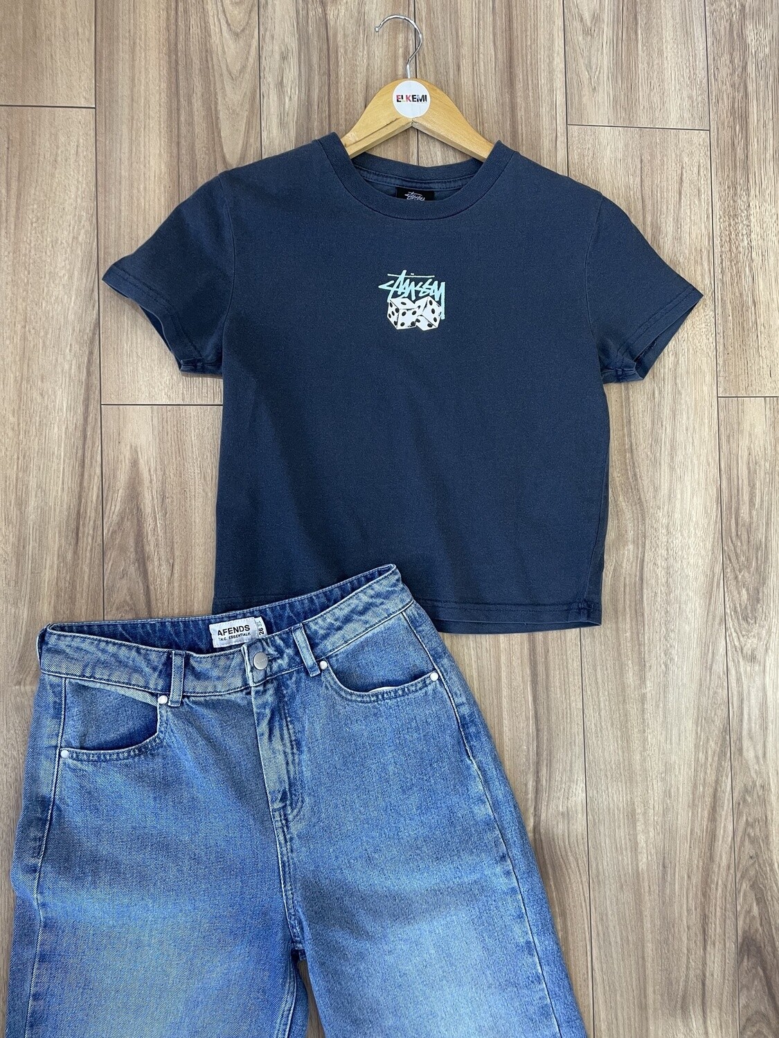 Stussy Pair of Dice Slim Tee/ Nvy