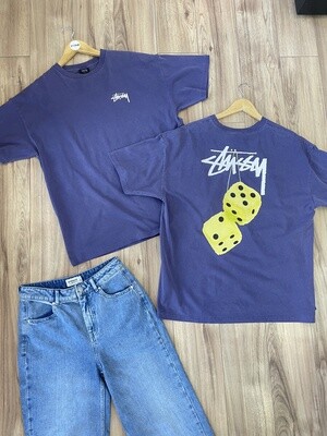 Stussy Fuzzy Dice Relaxed Tee/Grape