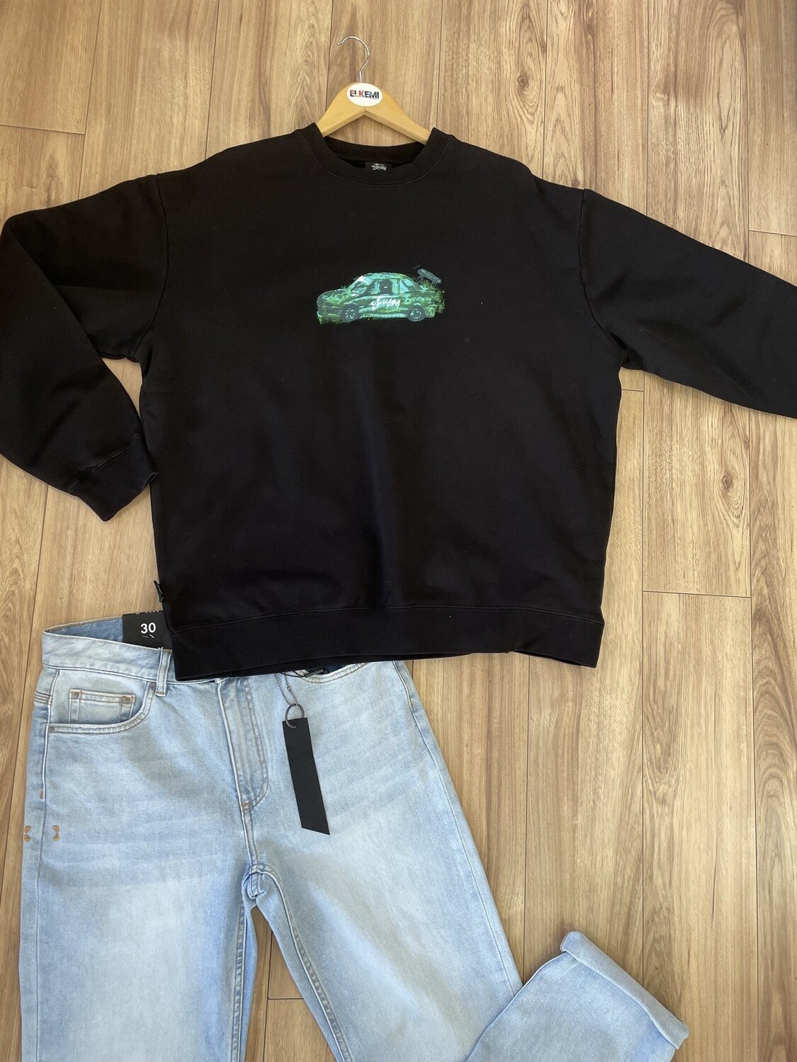 Stussy Race Car Fleece Crew/ Black