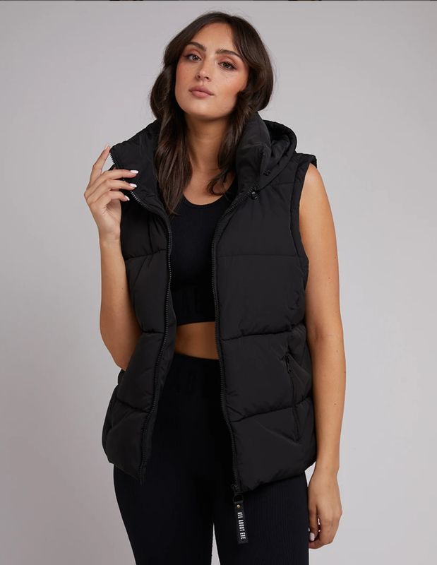 All About Eve Remi Luxe Puffer Vest in BLACK