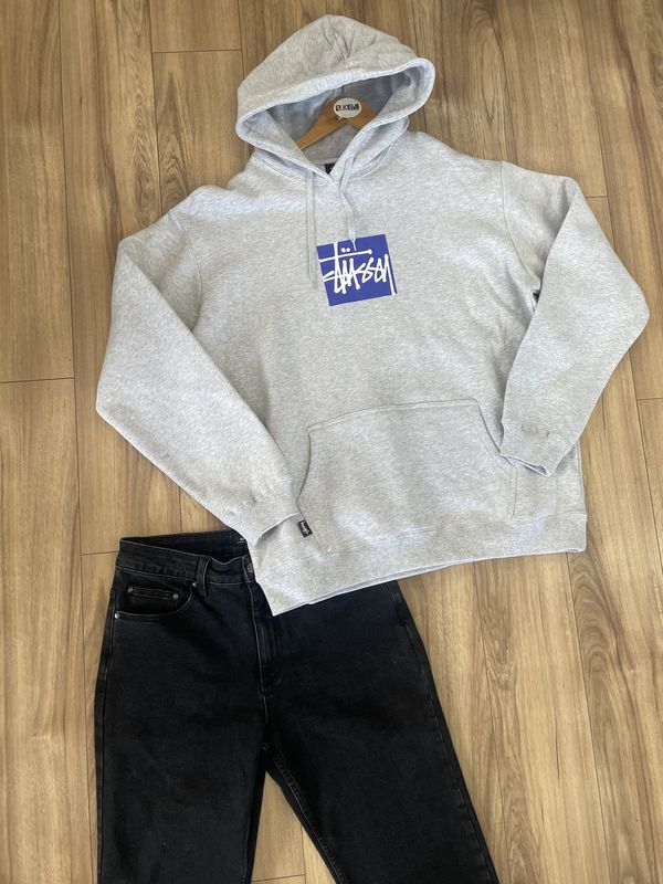 Stussy Stock Box Hood / Ash Heather