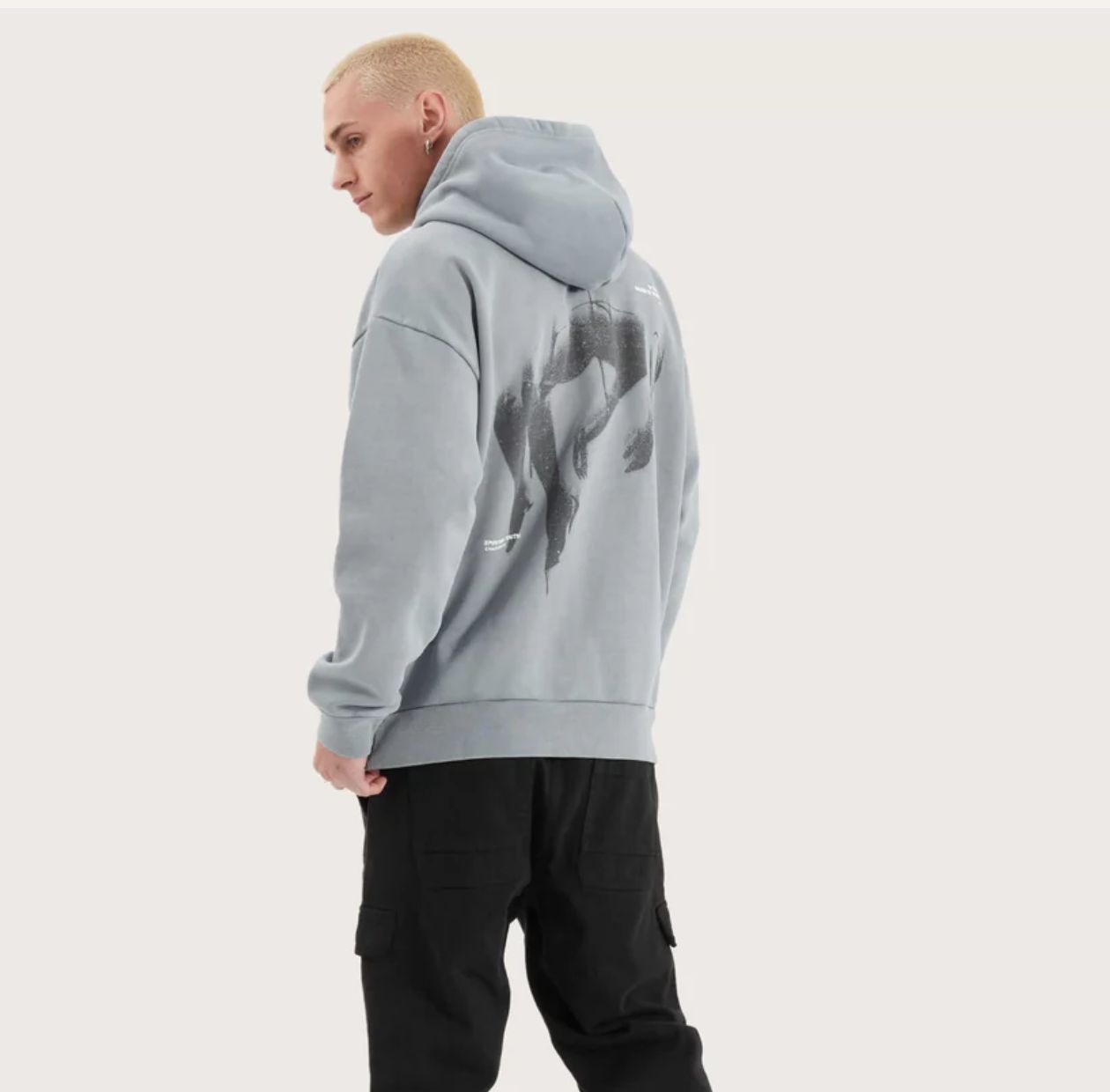 KSCY Faded Heavy Relaxed Hooded Sweater / Grey