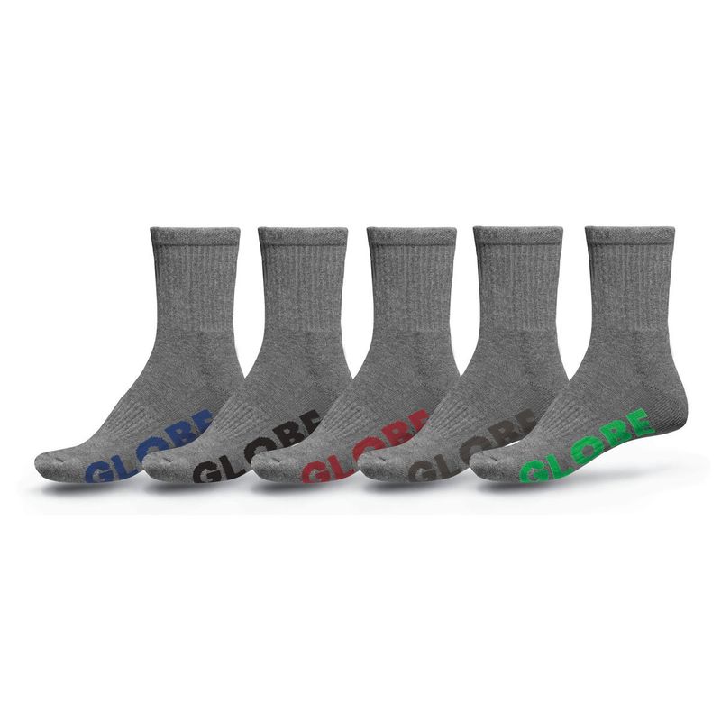 Globe Stealth Crew Socks 5pack/GREY [7-11MENS]