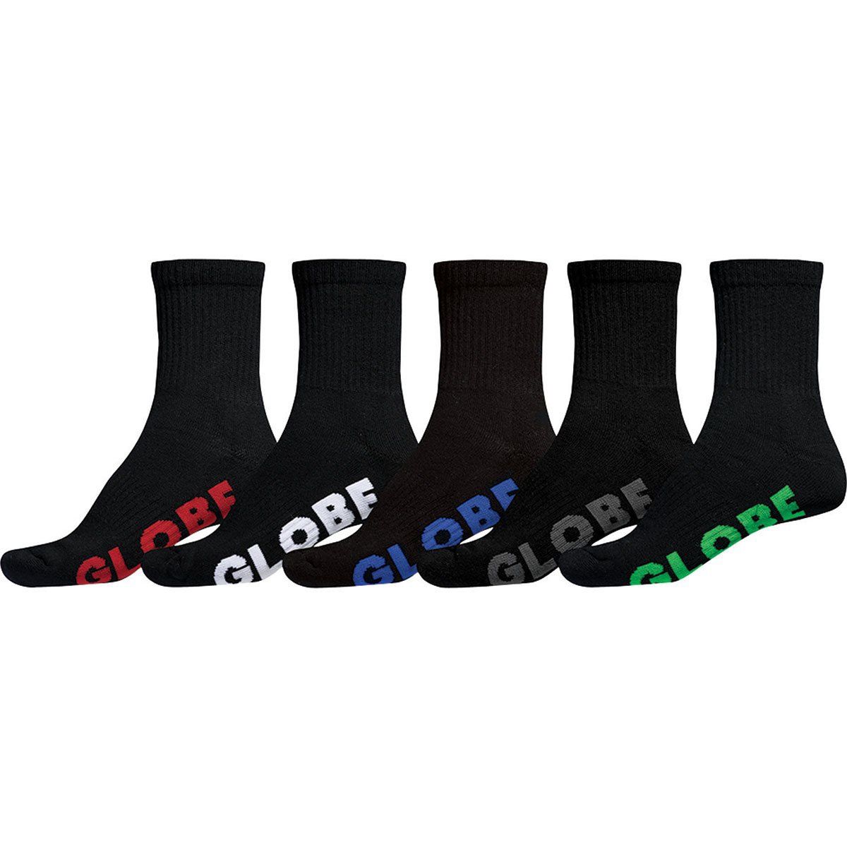 Globe Stealth Crew Socks 5Pack/BLK [2-8 YOUTH]