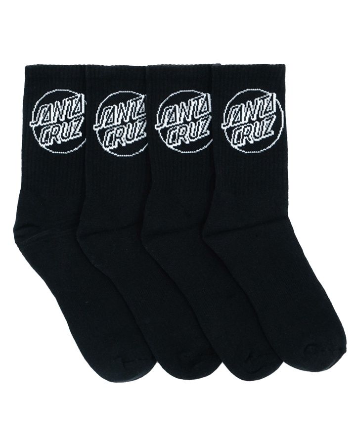 Santa Cruz Opus Dot Socks 4PACK/ Blk [7-11MENS]