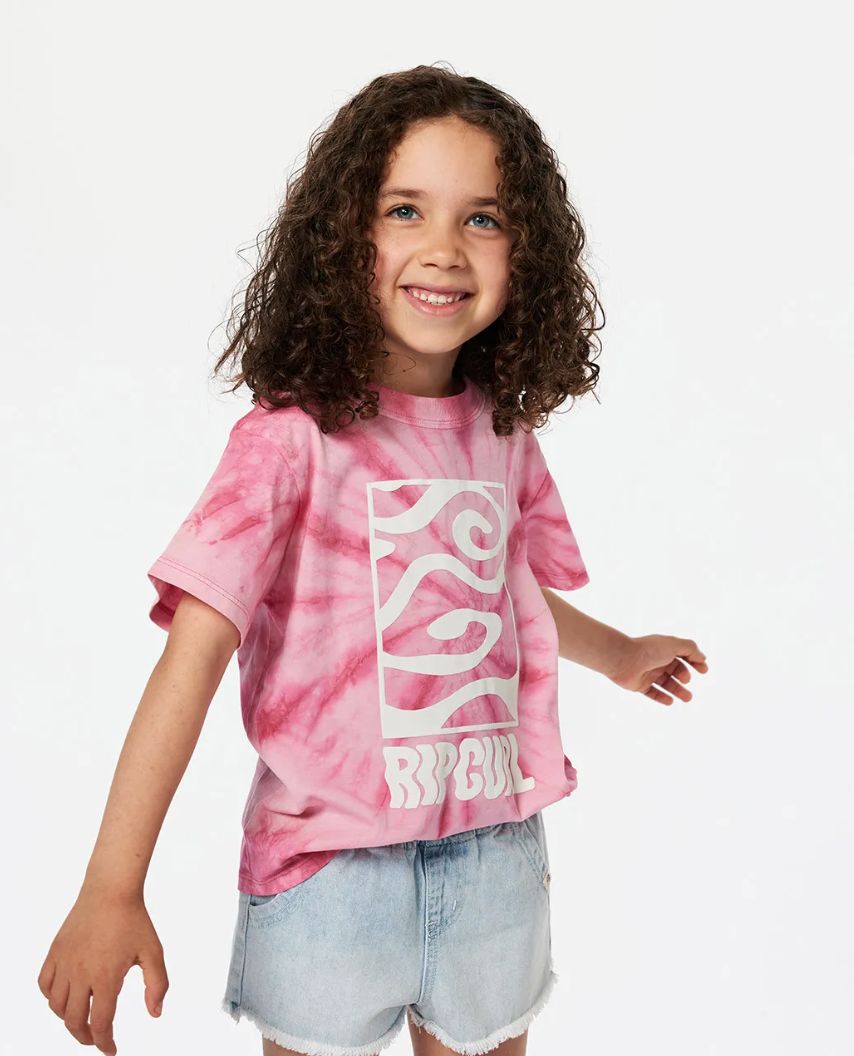 Rip Curl Sunkissed Tie Dye Tee - Girl/ Hot Pink [1-8YEARS]