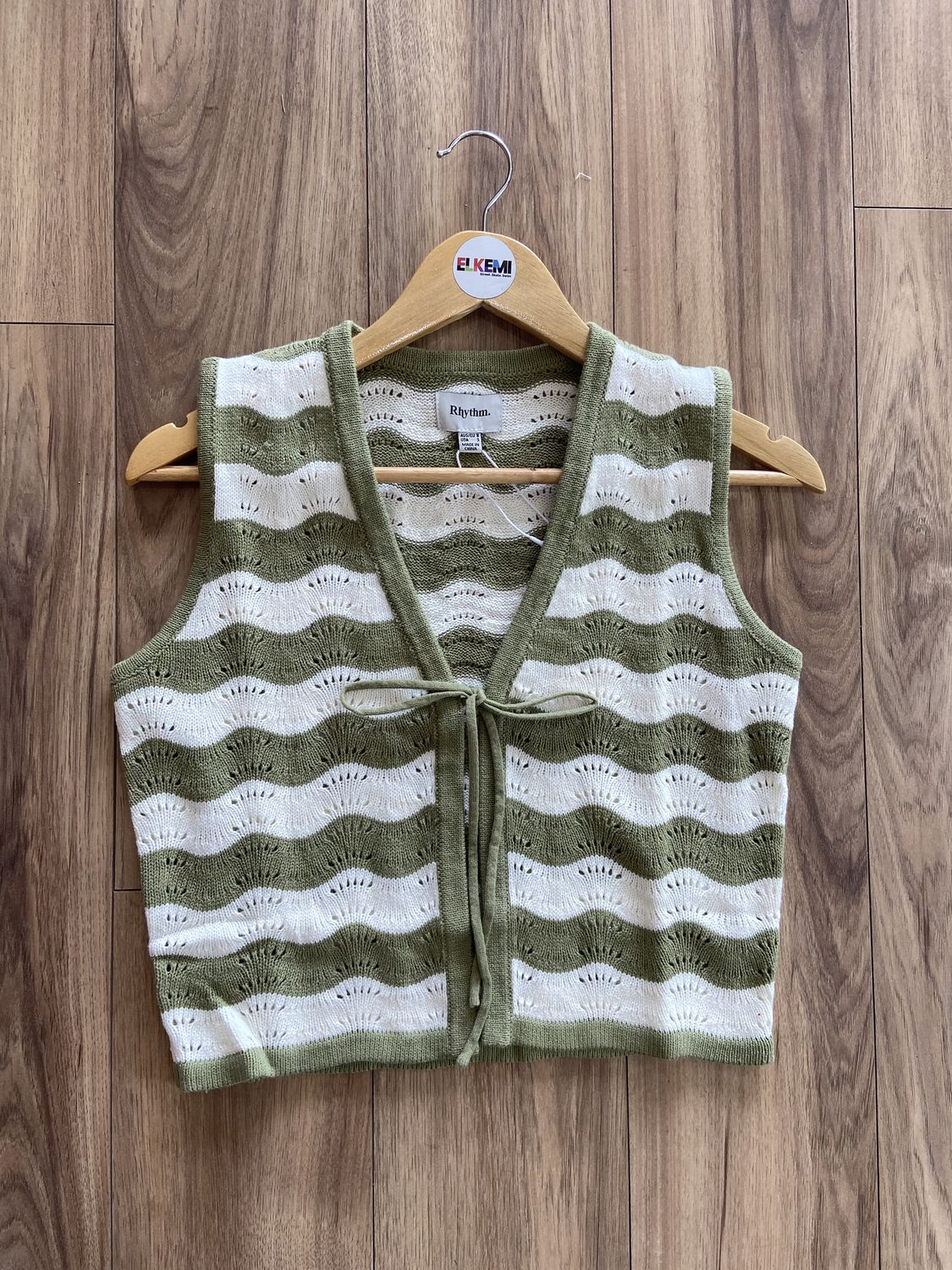 Rhythm Carmen Stripe Knit Vest/ Sage