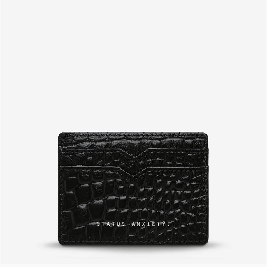 Status Anxiety Together For Now Card Holder/ Blk Croc