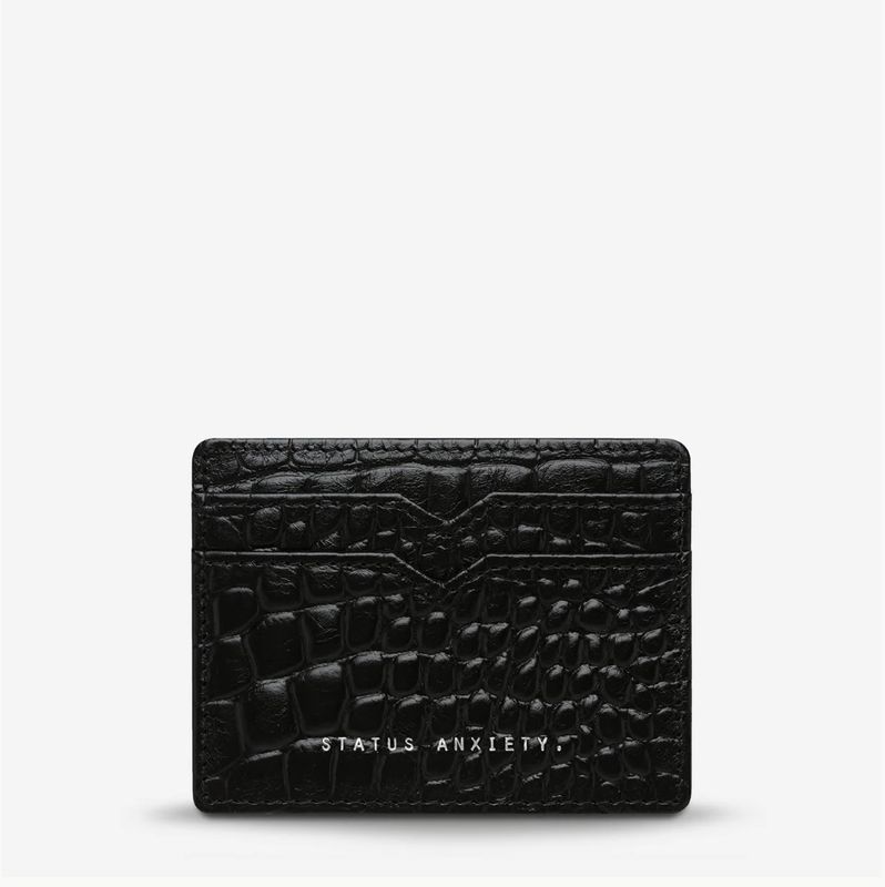 Status Anxiety Together For Now Card Holder/ Blk Croc