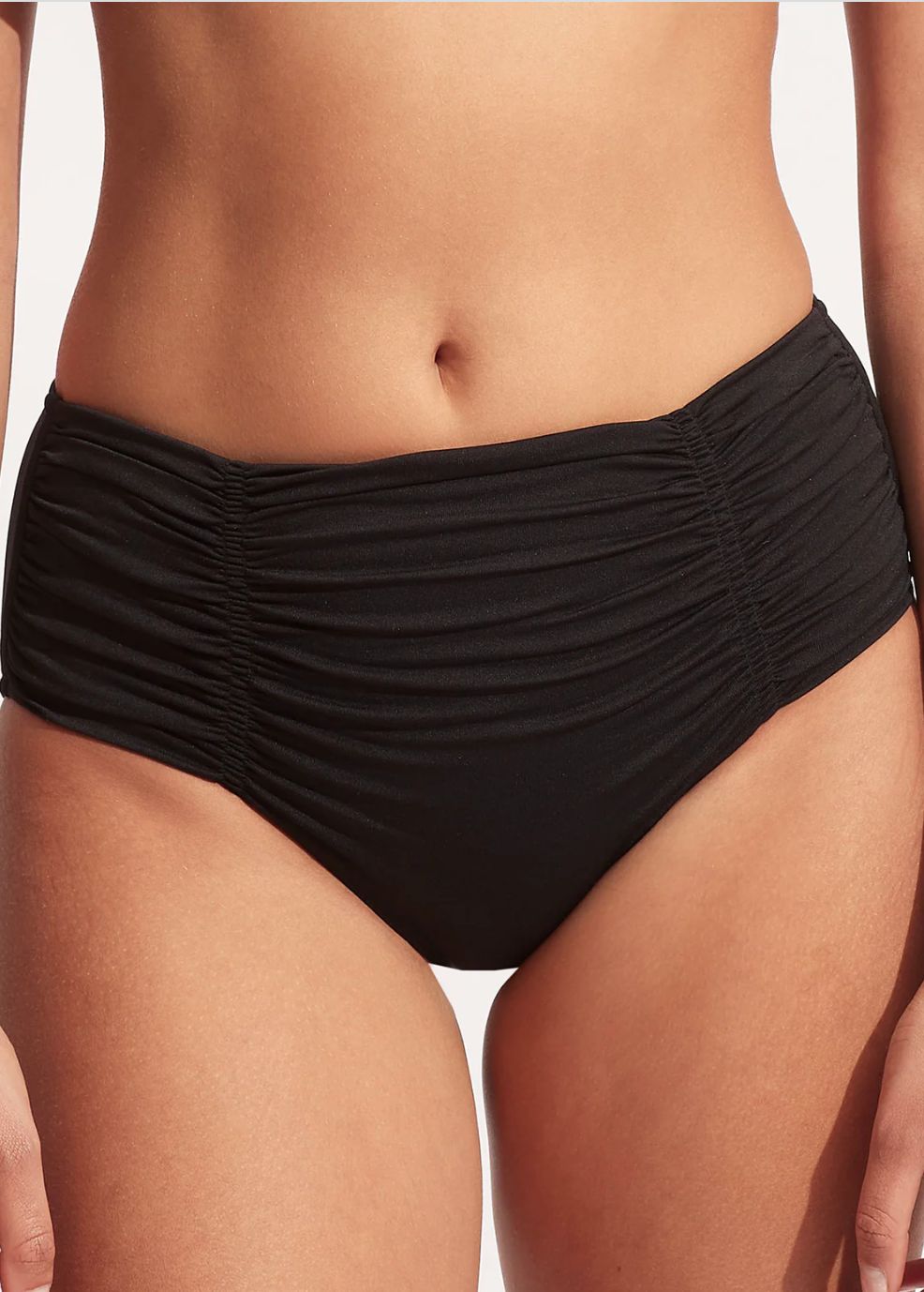 Seafolly Gather Front Retro Pant/ Black