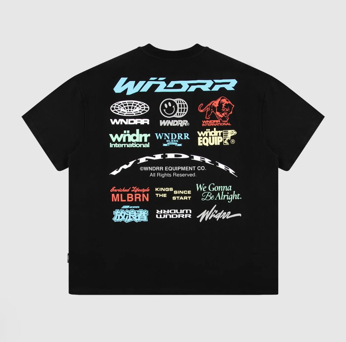 WNDRR Represent Box Fit Tee / Black