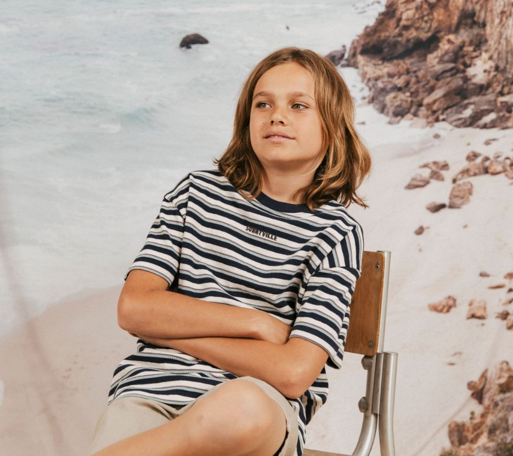 Sunnyville Cortez Tee/Navy Stripe