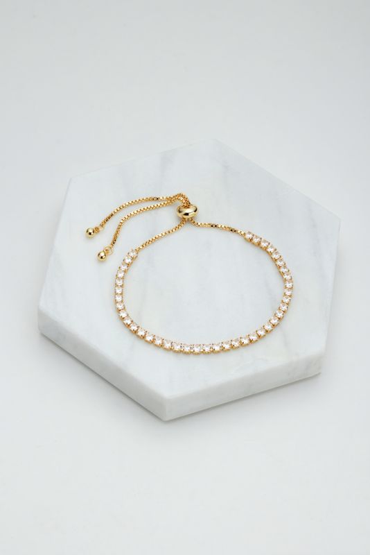 Zafino Nikki Tennis Bracelet/ Gold/Clear