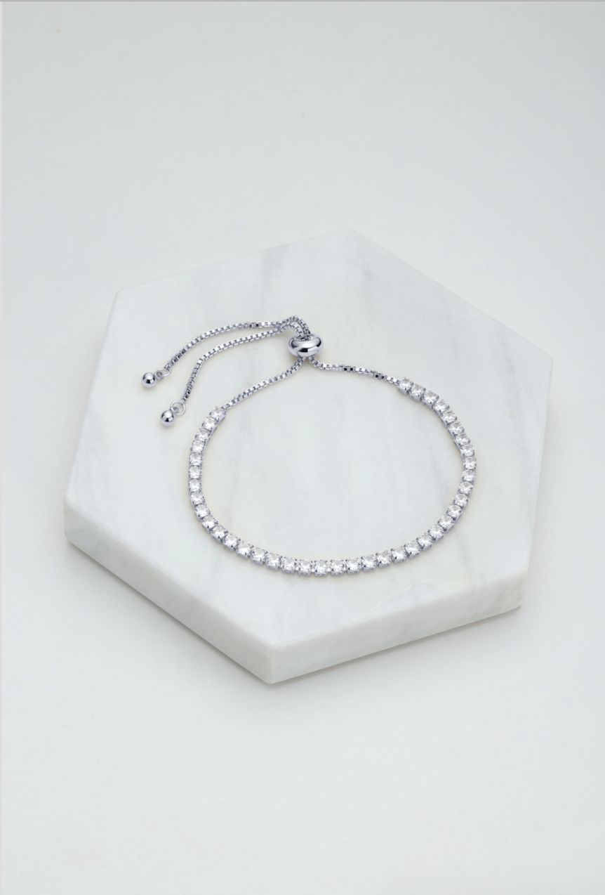 Zafino Nikki Tennis Bracelet/ Silver/Clear