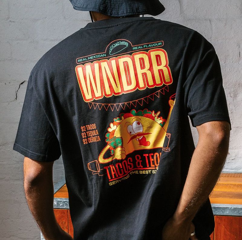 WNDRR Taco Box Fit Tee/ Blk