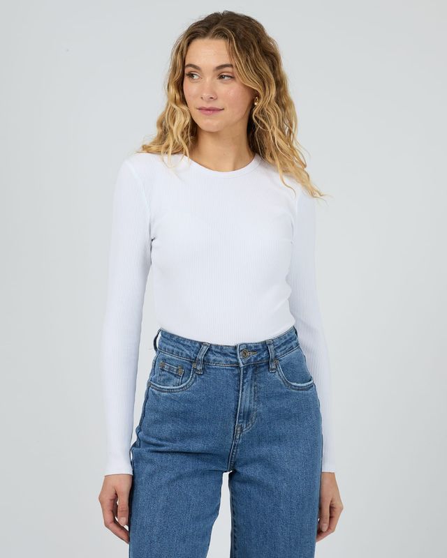 Silent Theory Rib Long Sleeve/ White