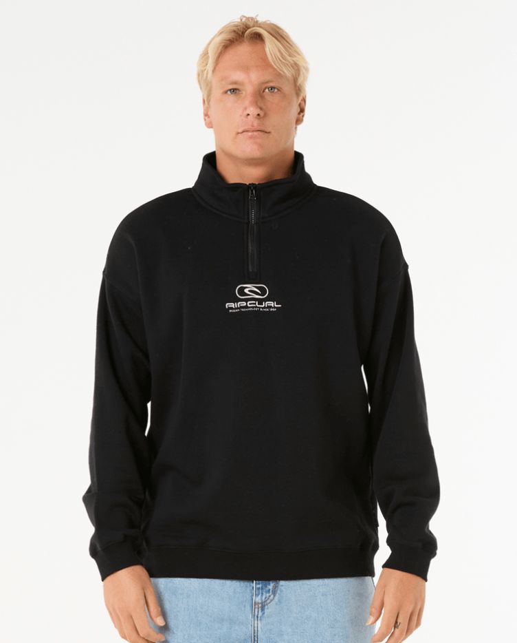 Rip Curl Pill Icon 1/4 Zip Crew/ Blk