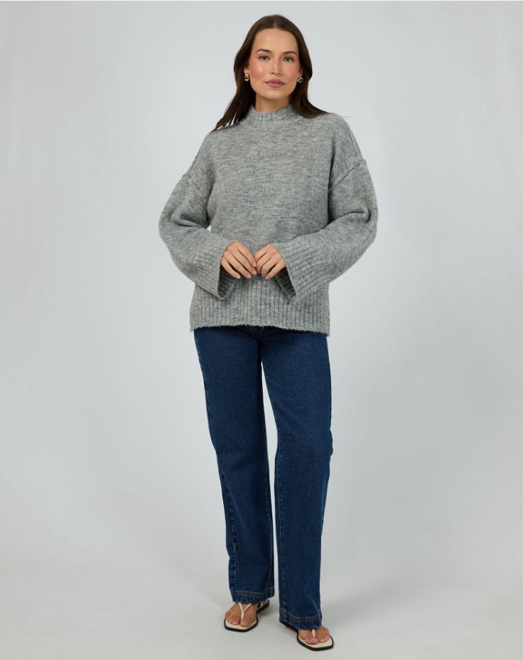 Silent Theory Suki Knit Jumper/ Grey Marle