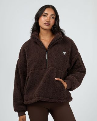 AAE Active Amara Quarter Zip Teddy/ Chocolate