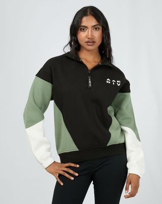 AAE Active Savannah Panel 1/4 Zip Fleece/ Black