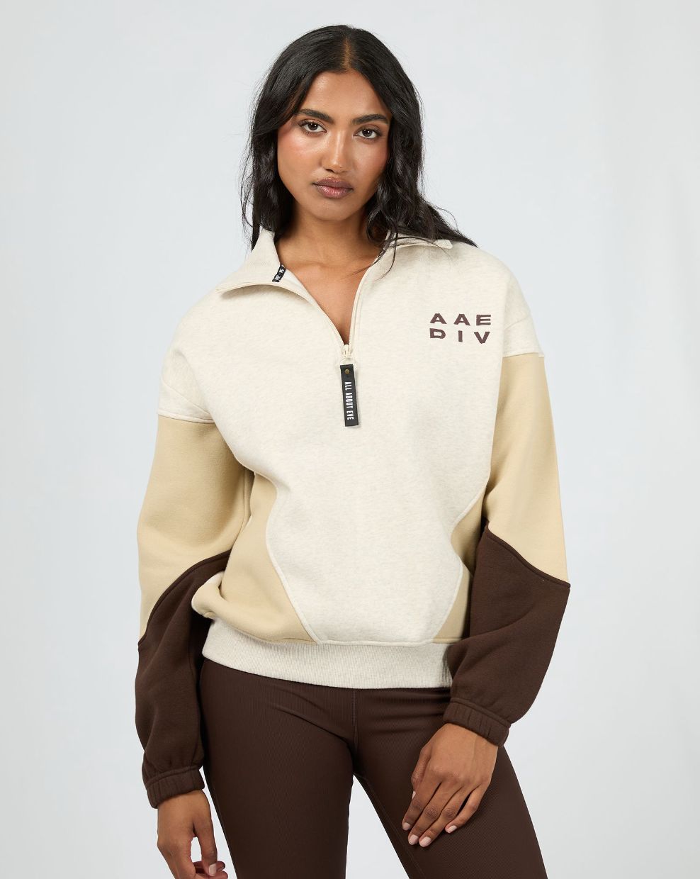 AAE Active Savannah Panel 1/4 Zip Fleece/ Oat