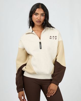AAE Active Savannah Panel 1/4 Zip Fleece/ Oat