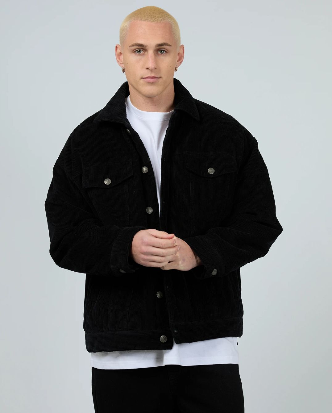 Silent Theory Oversized Cord Jacket / Black