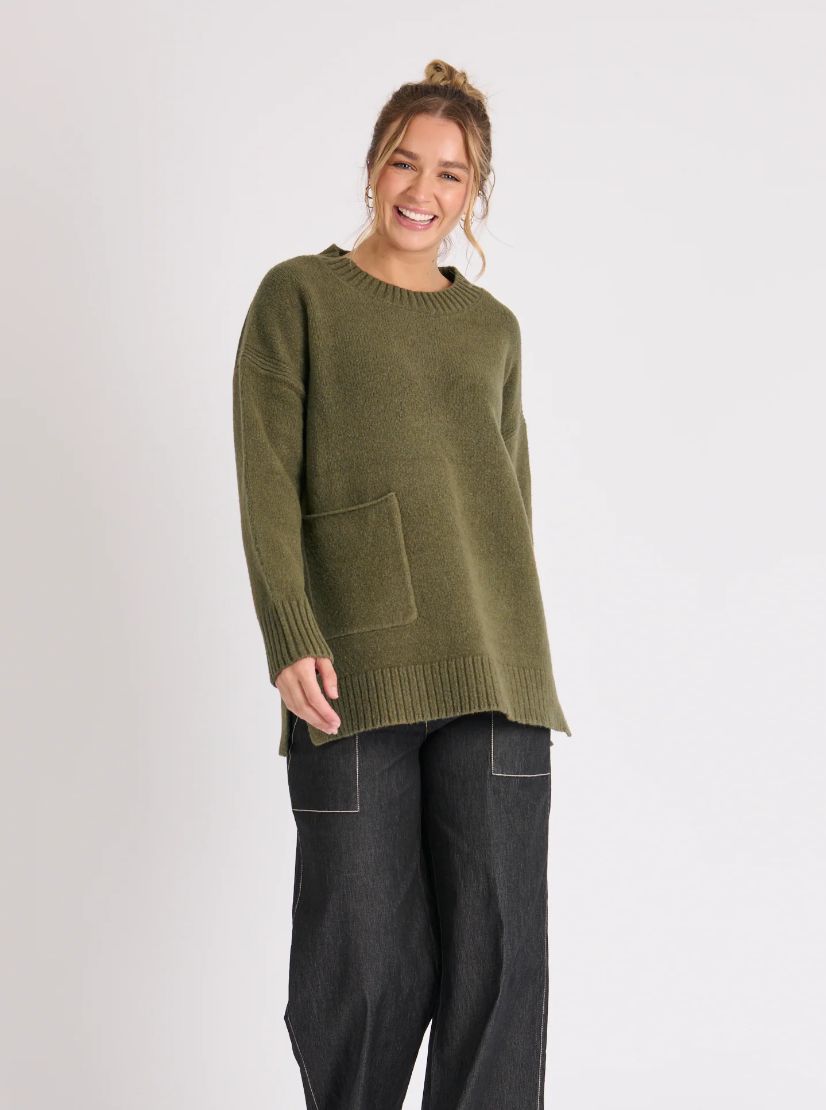 OTW Front Pocket Knit/ Forest Green