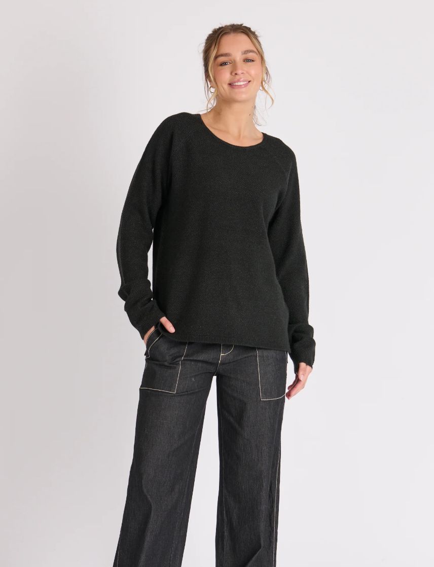 OTW Raglan Boxy Jumper/ Black